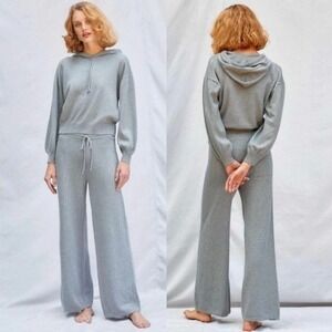 CHRISTY DAWN The Salem Sweater Women XL Gray Pullover Hoodie Cashmere Cozy Light